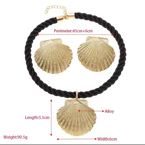 Anthropologie Seashell Gold Cream Rope Chain Necklace - Picture 3 of 5